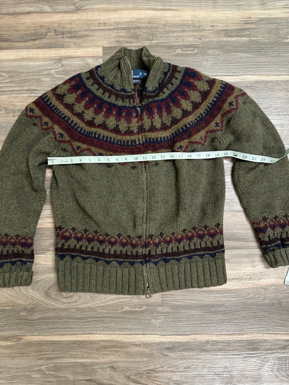 Polo Ralph Lauren Nordic Fair Isle Hand Knit Lambswool Wool Cashmere Zip Sweater - Picture 3 of 6